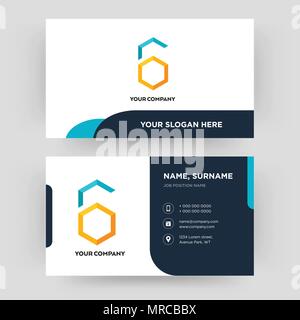 hex, business card design template, Visiting for your company, Modern Creative and Clean identity Card Vector Stock Vector