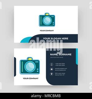 dslr, business card design template, Visiting for your company, Modern Creative and Clean identity Card Vector Stock Vector