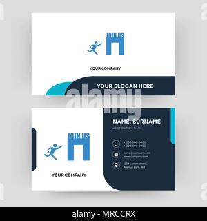 join us, business card design template, Visiting for your company, Modern Creative and Clean identity Card Vector Stock Vector