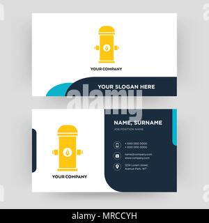fire hydrant, business card design template, Visiting for your company, Modern Creative and Clean identity Card Vector Stock Vector