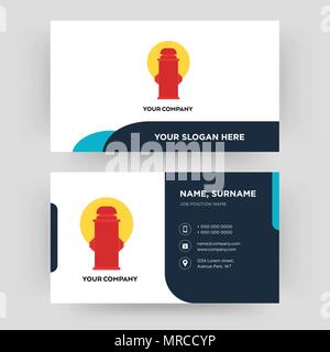 fire hydrant, business card design template, Visiting for your company, Modern Creative and Clean identity Card Vector Stock Vector