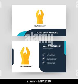 folded hands, business card design template, Visiting for your company, Modern Creative and Clean identity Card Vector Stock Vector