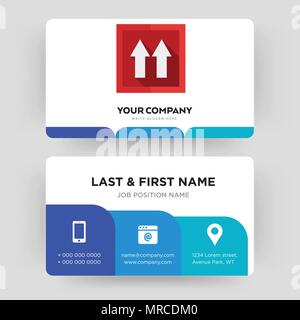 this side up, business card design template, Visiting for your company, Modern Creative and Clean identity Card Vector Stock Vector