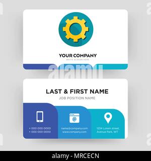 transparent gear, business card design template, Visiting for your company, Modern Creative and Clean identity Card Vector Stock Vector