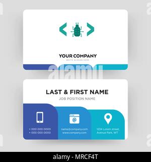software bug, business card design template, Visiting for your company, Modern Creative and Clean identity Card Vector Stock Vector