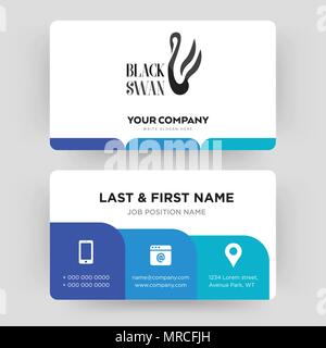 black swan, business card design template, Visiting for your company, Modern Creative and Clean identity Card Vector Stock Vector
