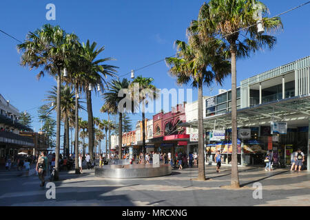 Sydney, Australia: March 26, 2017: Manly ferry wharf serving passengers between Manly and Sydney, Australia. The tourist resort is extremely busy. Stock Photo