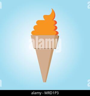 ice cream cone color vector illustration on radial blur background Stock Vector