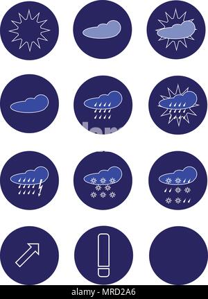 weather forecast icon buttons color vector illustration Stock Vector