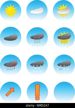 weather forecast icon buttons color vector illustration Stock Vector