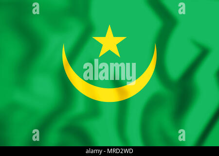 3D Flag of Mauritania. 3D Illustration. Stock Photo