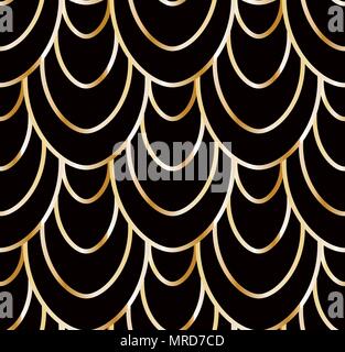 Seamless golden wire scales pattern Stock Vector