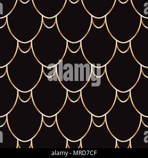 Seamless golden wire scales pattern Stock Vector