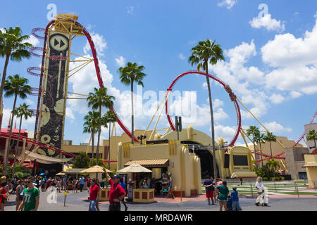 ORLANDO FLORIDA USA MAY 08 2018 Roller coaster Rock it at