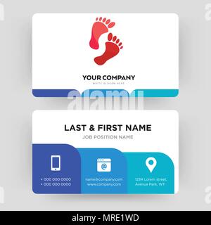 foot print, business card design template, Visiting for your company, Modern Creative and Clean identity Card Vector Stock Vector