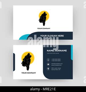 black wolf, business card design template, Visiting for your company, Modern Creative and Clean identity Card Vector Stock Vector