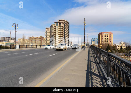 Baku, Azerbaijan - March 11, 2018: View of Javanshir Bridge former Gagarin bridge Stock Photo