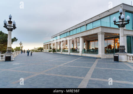 Baku, Azerbaijan - March 11, 2018: Viewpoint in Upland park in the evening Stock Photo