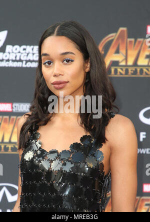 The World Premiere of Marvel Studios “Avengers: Infinity War”  Featuring: Laura Harrier Where: Hollywood, California, United States When: 23 Apr 2018 Credit: FayesVision/WENN.com Stock Photo