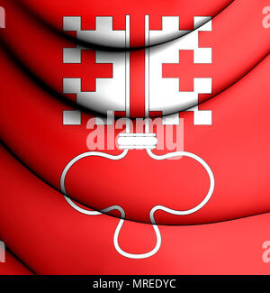 3D Flag of Nidwalden, Switzerland. 3D Illustration. Stock Photo