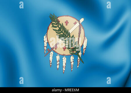 3D Flag of Oklahoma (1925-1941), USA. 3D Illustration. Stock Photo