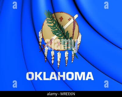 3D Flag of Oklahoma, USA. 3D Illustration. Stock Photo