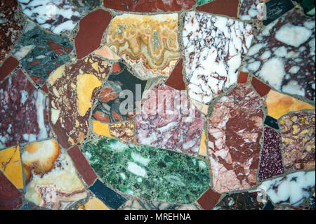 Background of beautiful, colorful italian marble crazy paving Stock Photo