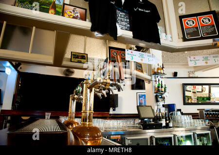 SYDNEY, AUSTRALIA - April 7, 2018: Inside the iconic Mercantile Hotel Pub which is the oldest Irish pub in Sydney Stock Photo