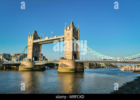 The Iconic Tower Bridge in London spanning the Thames River Stock Photo