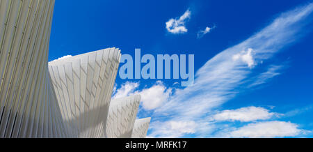 REGGIO EMILIA, ITALY - APRIL 13, 2018:  The Reggio Emilia AV Mediopadana railway station by architect Santiago Calatrava. Stock Photo