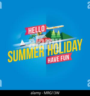 Hello summer holiday.Vector illustration Stock Vector