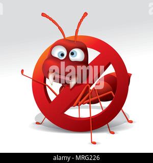 ant repellent vector , stop ant sign , no ant. Vector illustration Stock Vector