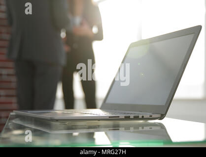workspace table works in the office with a computer Stock Photo