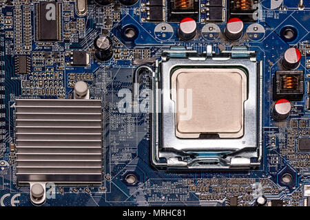 Close-up CPU on computer mother board Stock Photo