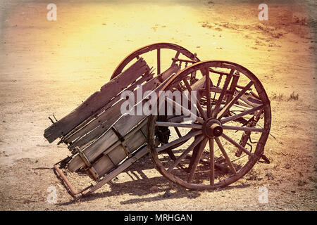 Horse Carriage. Vintage Broken Down Horse Carriage with a wide west effect.. Isolated. Stock Image.. Stock Photo