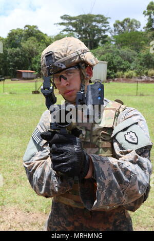 Soldiers from Korea, Alaska, Japan and Hawaii compete in the United States Army Pacific Command's 2017 Best Noncommissioned Officer and Soldier Competition in Schofield Barracks, HI, June 11-15. The competitors completed events that tested their mental and physical fitness.  (U.S. Army photo by Staff Sgt. Joseph Moore, Eighth Army Public Affairs) Stock Photo