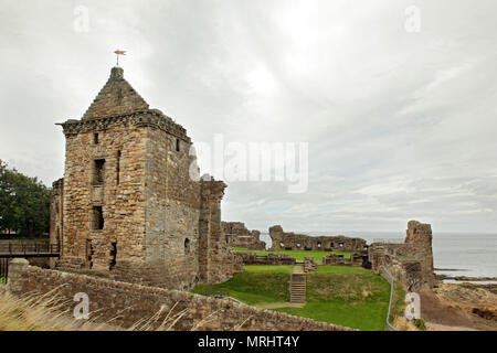 St Andrews Castle Ruins Medieval Landmark. Fife, Scotland Stock Photo