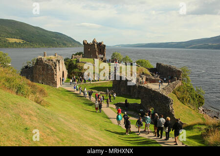 Urquhart Castle beside Loch Ness in Scotland, UK. Stock Photo