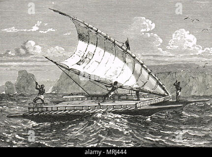 Double canoe of New Caledonia Stock Photo - Alamy