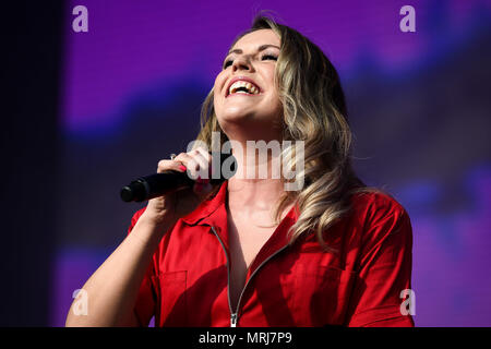 Singer Kirsten Joy performs with Clean Bandit during the first day of ...