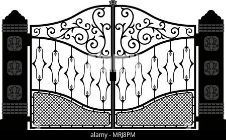 Beautiful iron ornament gates vector illustration eps 10 Stock Vector