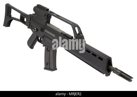 modern assault rifle isolated on a white background Stock Photo