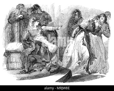 Illustration Of Queen Maud Wife Of King Stephen Of Blois Begging Stock ...