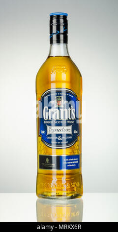 Grants blended whiskey isolated on gradient background Stock Photo