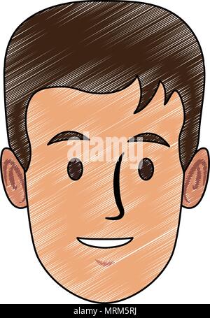 Man face cartoon scribble Stock Vector