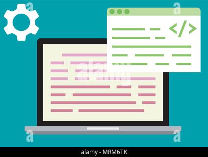 vector design of web developer building Stock Vector