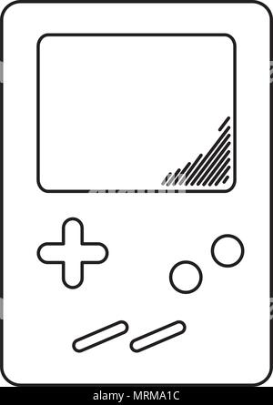 line tetris handheld videogame console simulador vector illustration ...
