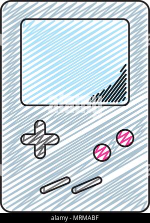 doodle electronic tetris handheld game console Stock Vector