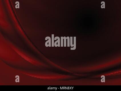 Dark red abstract smooth silk waves vector background Stock Vector