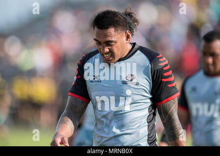 Houston, TX, USA. 26th May, 2018. Lance Williams of the Utah Warriors during a Major League Rugby match between the Houston SaberCats and the Utah Warriors at Dyer Stadium in Houston, TX. The Warriors won the game 36 to 30.Trask Smith/CSM/Alamy Live News Stock Photo